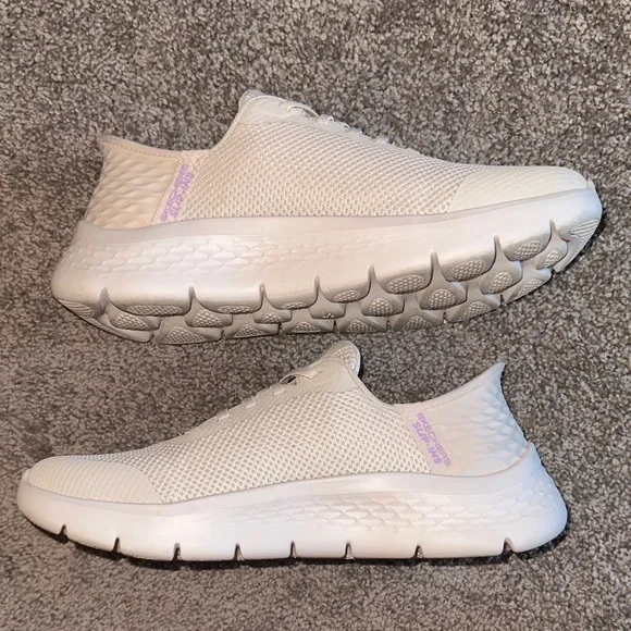 Skechers Women's Cream and Lavender Sneakers - Picture 2 of 7